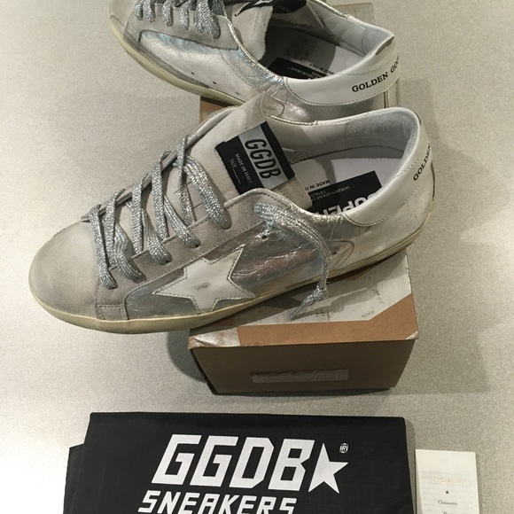 Golden Goose Superstar Wrinkled Silver Leather NIB - Picture 3 of 7